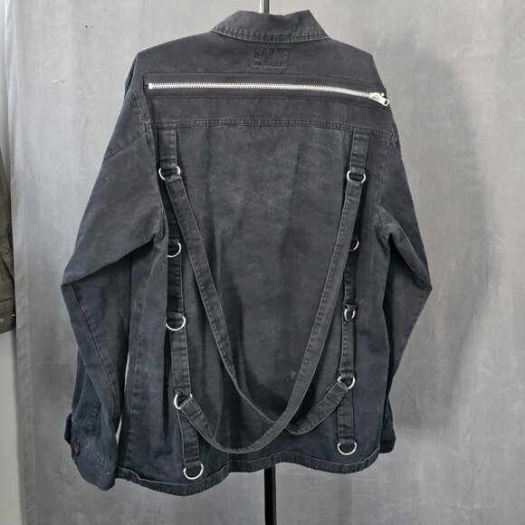 Vintage Tripp NYC D ring  Shirt  Long Sleeve Size L Y2K Goth Punk Grunge A6-8 - Picture 2 of 4